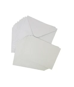 Silver Pearlised Cards & Envelopes Set 12pc