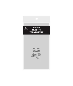 Silver Plastic Tablecover 137x274cm
