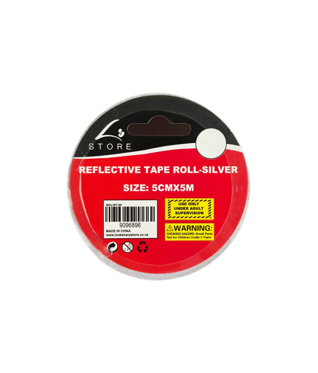 Silver PVC Reflective Tape Roll 5cmx5m
