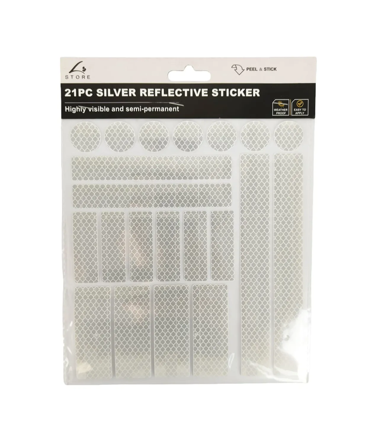 Silver Reflective Stickers 21pc