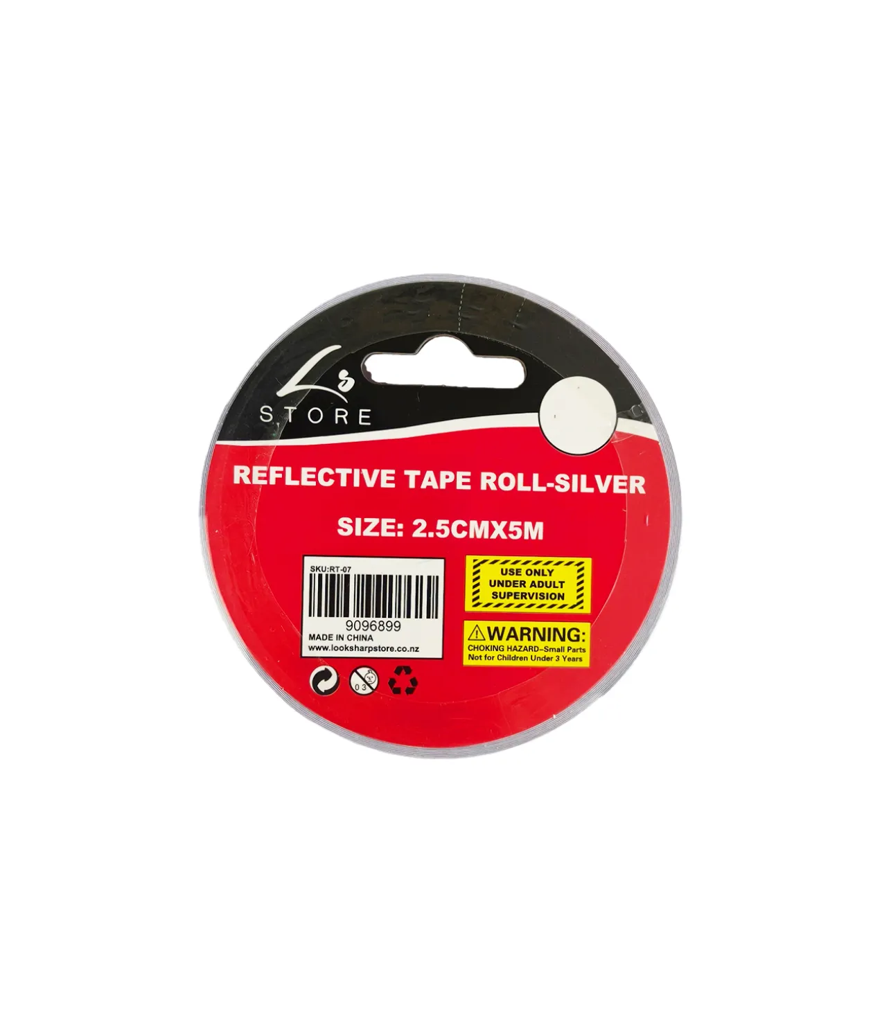 Silver Reflective Tape Roll 2.5cmx5m