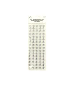 Silver Rhinestone Stickers 12mm 80pc