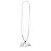 Silver Rock Star Metal Bling Necklace 70cm