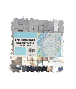 Silver Shimmer Wall Panels 5pc