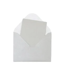 Silver Small Pearlised Cards & Envelopes Set 12pc