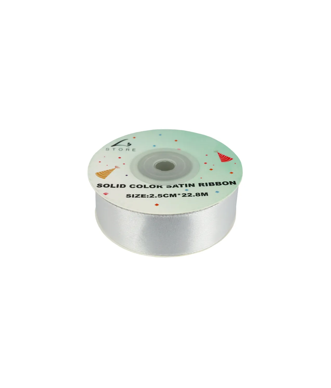 Silver Solid Colour Satin Ribbon 2.5cm