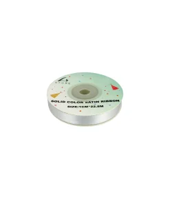 Silver Solid Colour Satin Ribbon 1cm