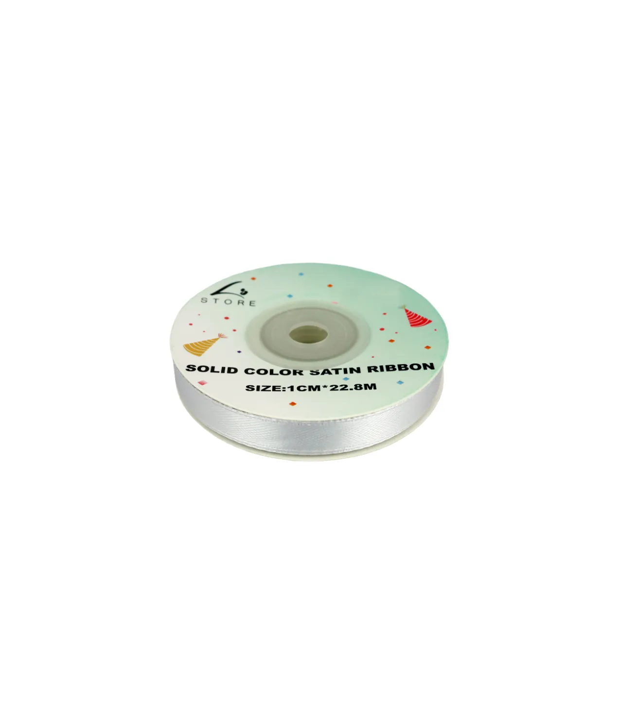 Silver Solid Colour Satin Ribbon 1cm
