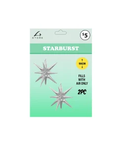 Silver Starburst 2pc 56cm