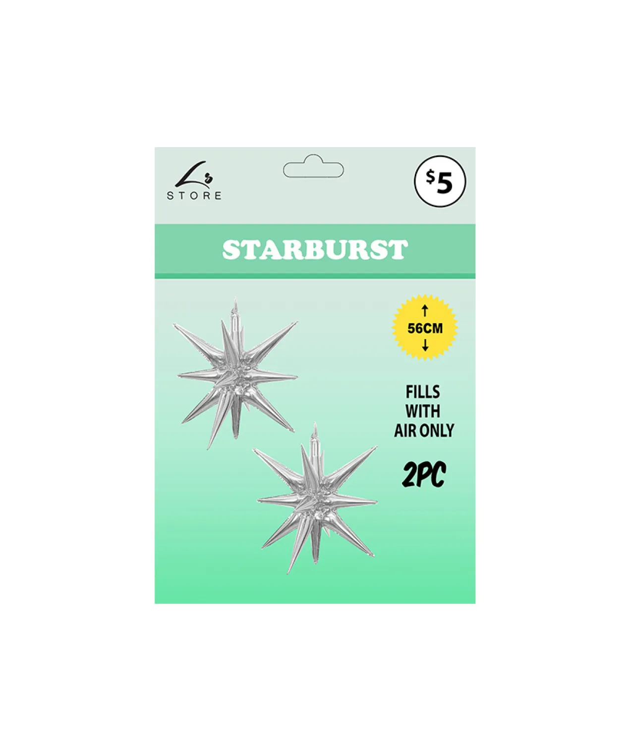 Silver Starburst 2pc 56cm