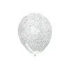 Silver Star Confetti Balloon 12inch 6pk