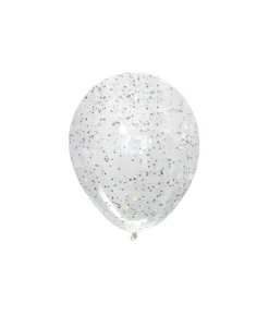 Silver Star Confetti Balloon 12inch 6pk