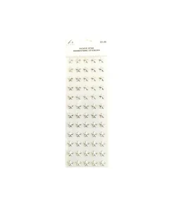 Silver Star Rhinestone Stickers