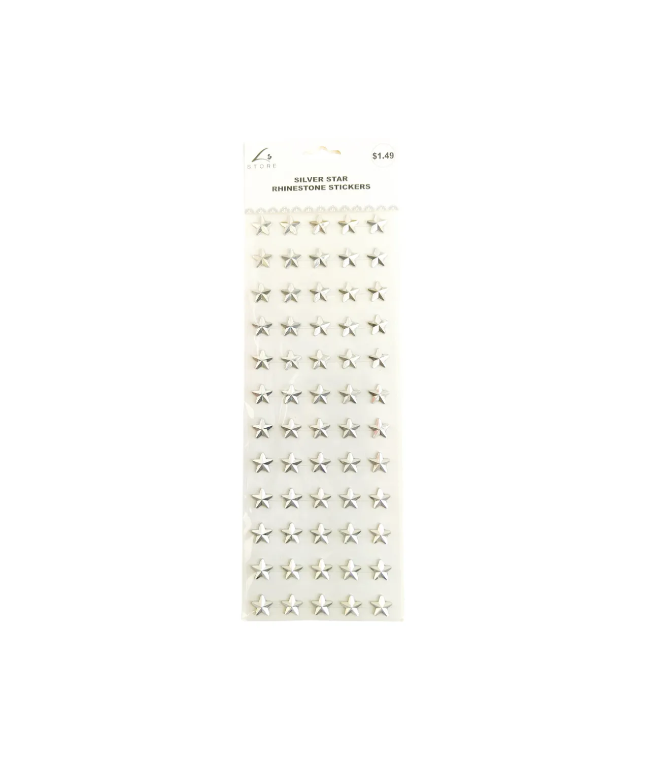 Silver Star Rhinestone Stickers