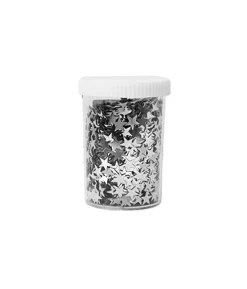 Silver Star Shape Sequins 80g