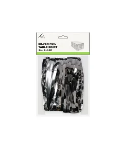 Silver Table Skirt 3×0.8m