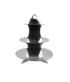 Silver 3 Tier Cupcake Stand
