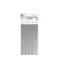 Silver Tyvek Wristbands With Coding 50pc