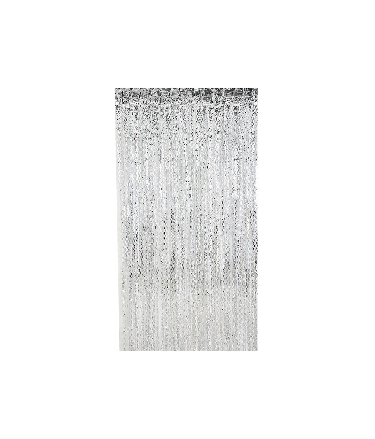 Silver Wavy Foil Curtain 1x2m