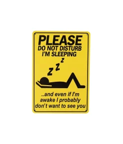 Sleeping Humorous Metal Sign 15x20cm 1pc