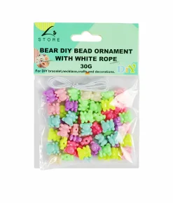 Small Bear DIY Bead Ornament With White Rope 30g
