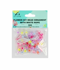 Small Flowers DIY Bead Ornament With White Rope 30g