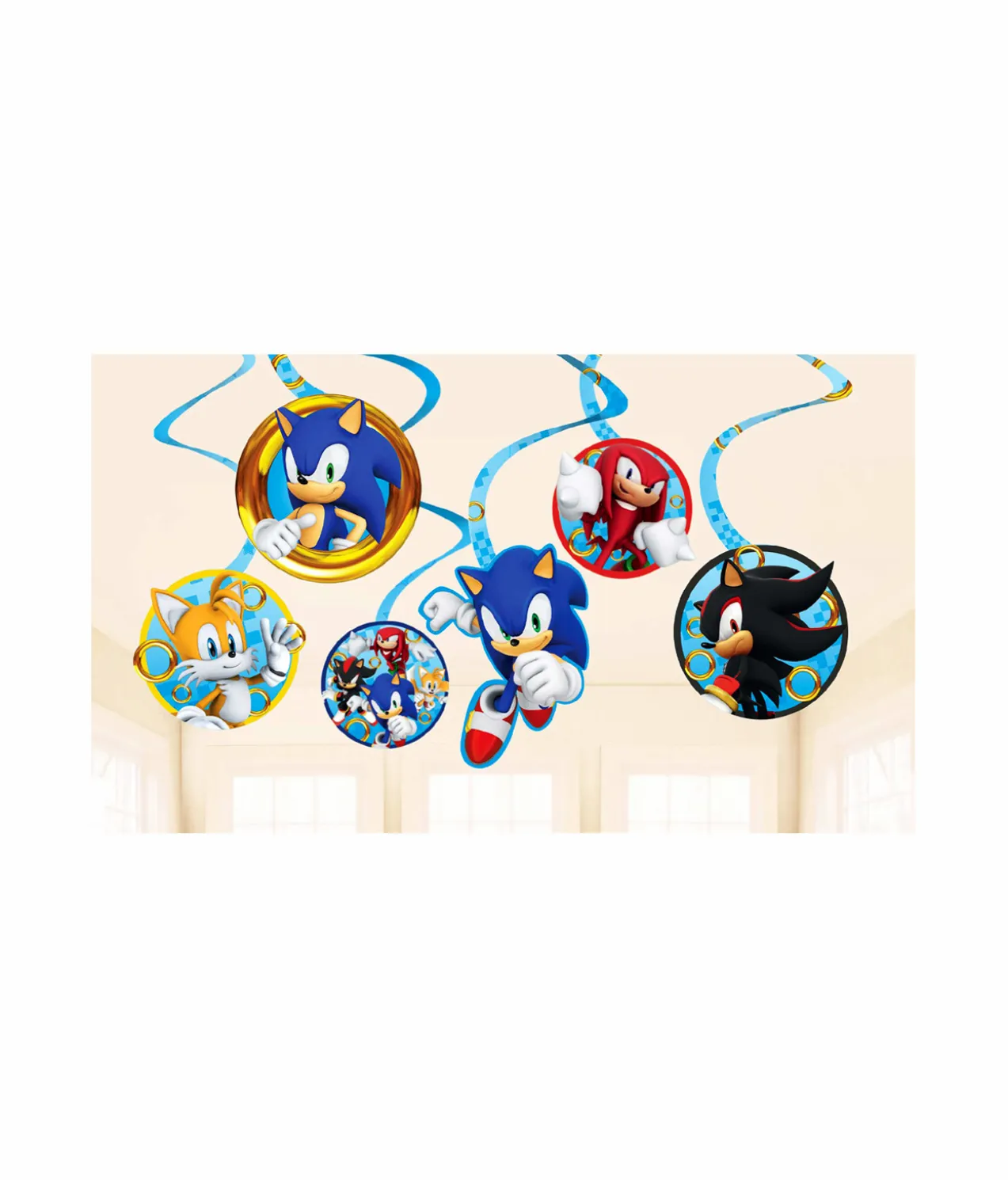 Sonic the Hedgehog Spiral Swirls Hanging Decorations
