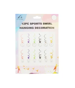 Sports Swirl Hanging Decoration 12pc