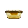 Square Amber Borosilicate Glass Container 800ml