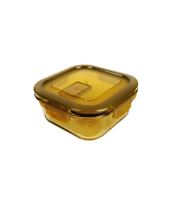 Square Amber Borosilicate Glass Container 800ml