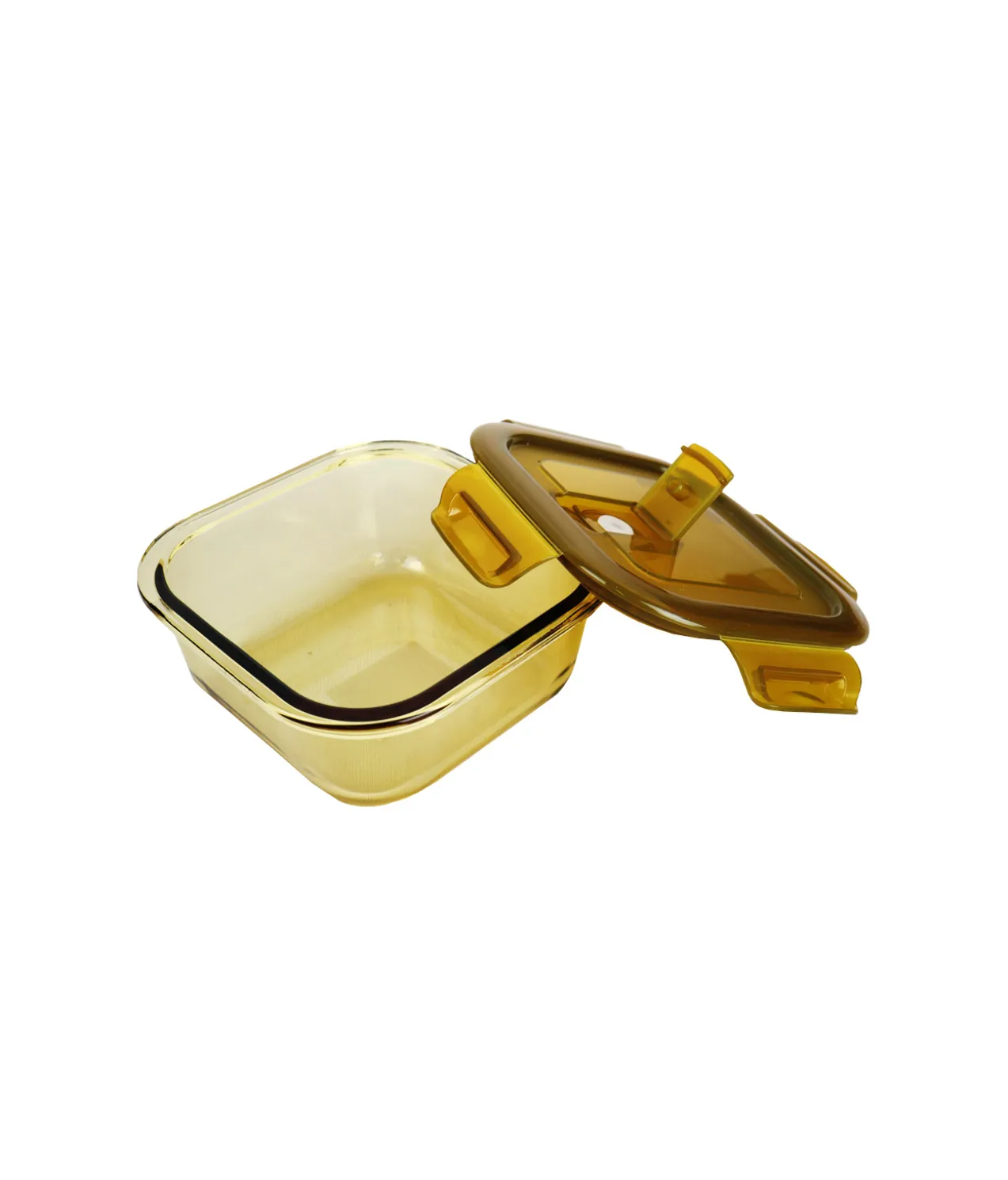 Square Amber Borosilicate Glass Container 800ml