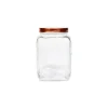 Square Glass Jar With Copper Lid 960ml