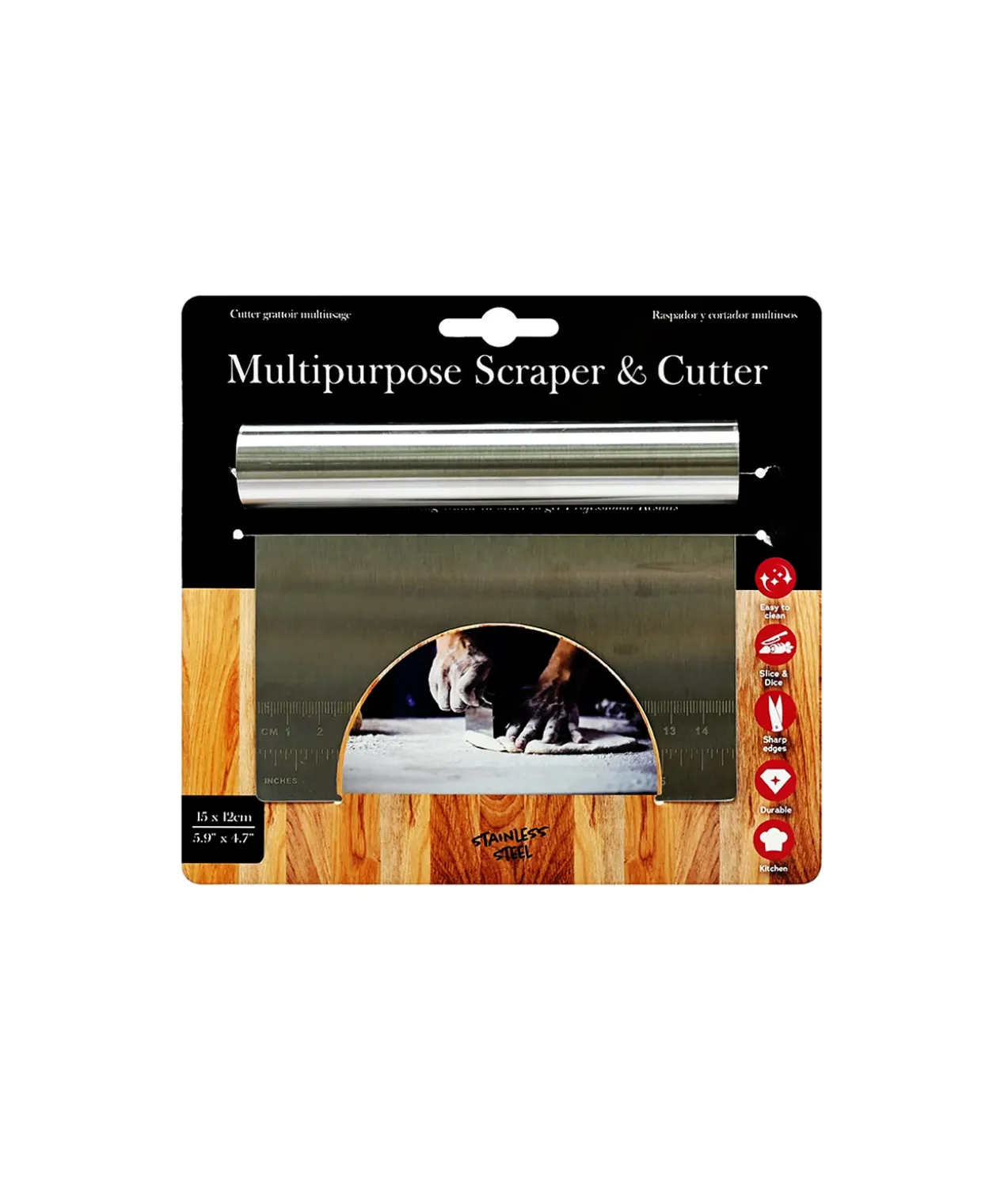 Stainless Multipurpose Scraper & Cutter 15x12cm