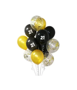 21st Birthday Latex Balloon Bouquet 15pc