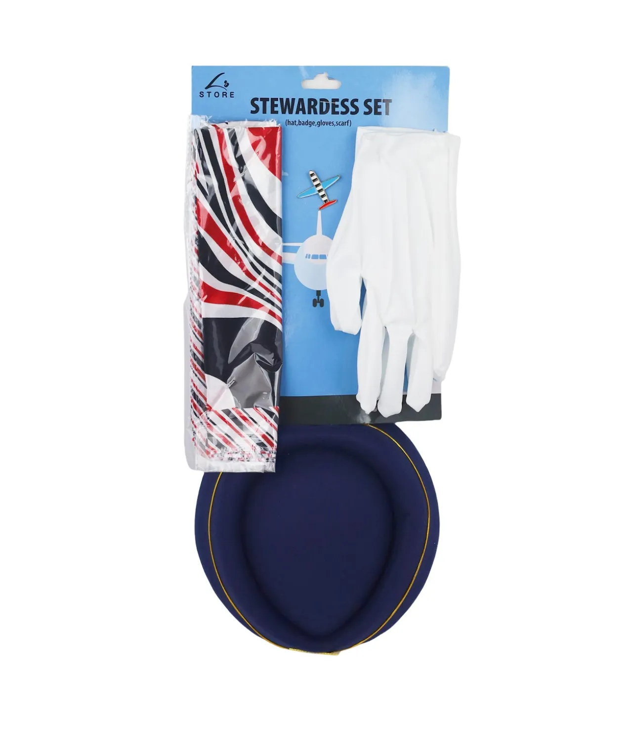 Stewardess set – Badge, Gloves, Scarf, and Hat