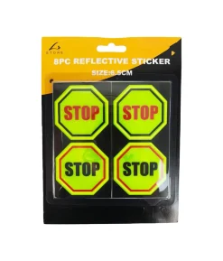 Stop Reflective Stickers 6.5cm 8pc
