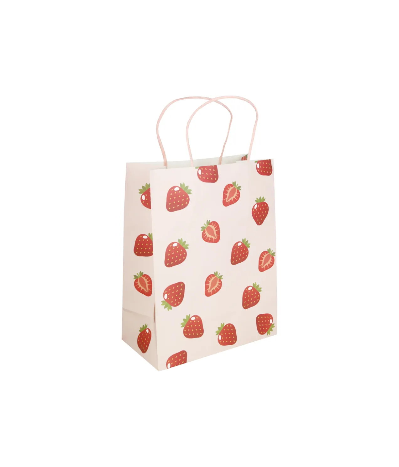 Strawberry Printed Paper Bags 27cm 3pk