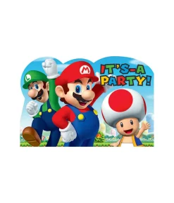 Super Mario Bros Party Invitations 8pk