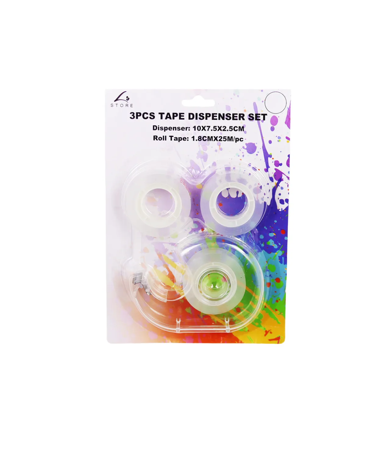 Tape Dispenser With Transparent Tape Set