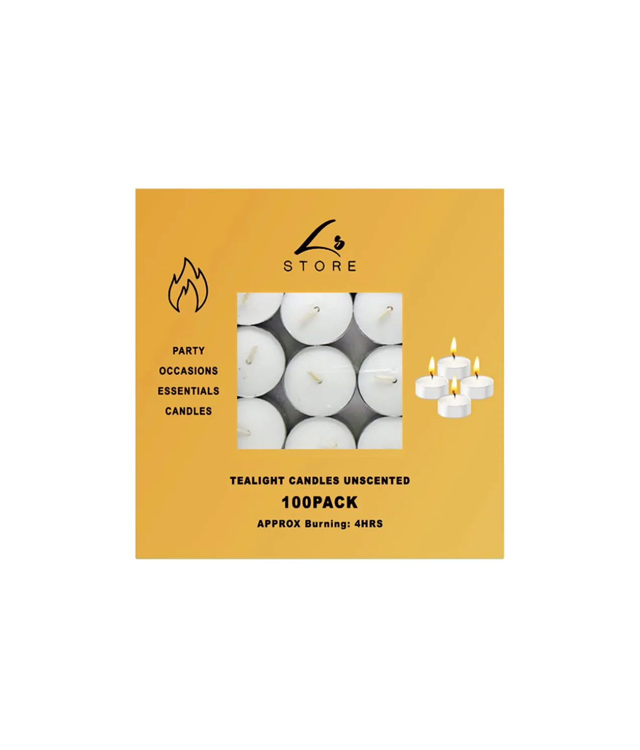 Tealight Candles 4 Hour Burn 100pk