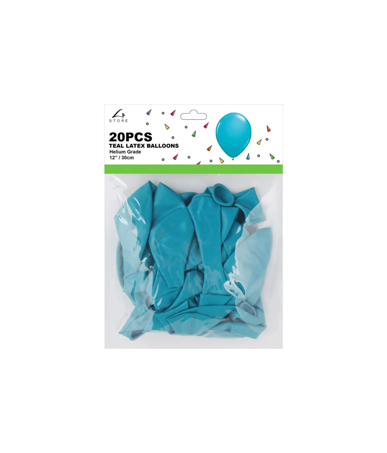 Teal Plain Latex Balloons 12inch 20pk