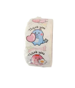 Thank You Dinosaur Sticker Roll 2.5×2.5cm 500pc
