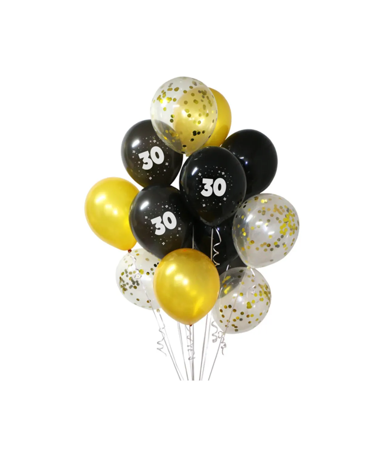 30th Birthday Latex Balloon Bouquet 15pc