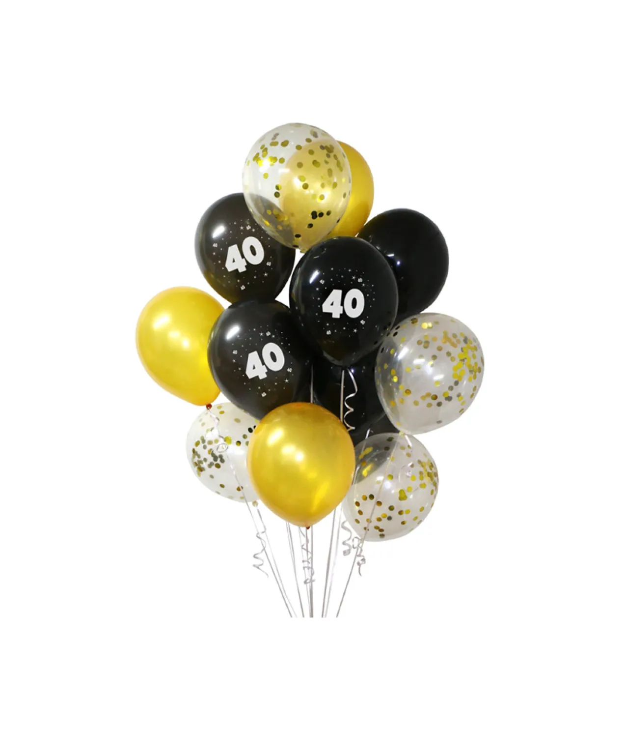 40th Birthday Latex Balloon Bouquet 15pc