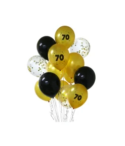 70th Birthday Latex Balloon Bouquet 15pc