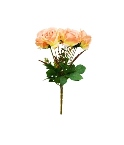 2 Tone Peach/Cream Rose Bunch 41cm