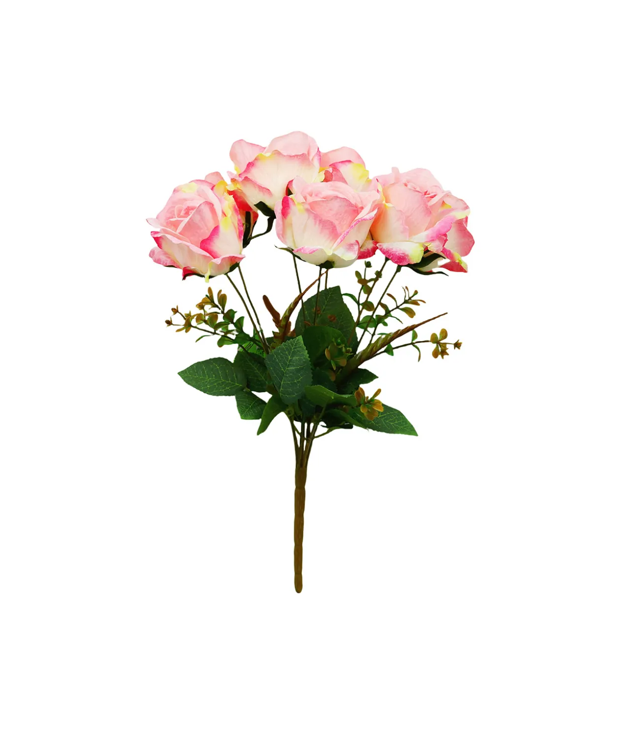 2 Tone Pink/White Rose Bunch 41cm