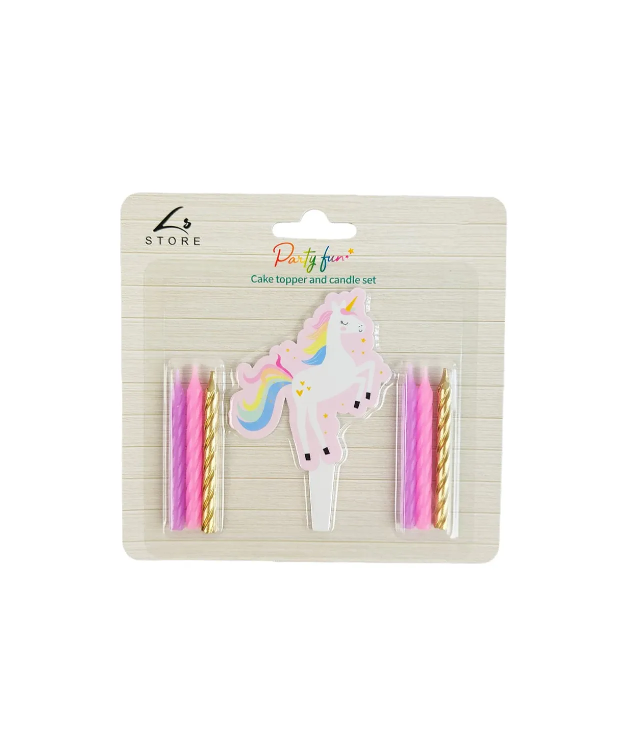 Unicorn Cake Topper with Candles Set