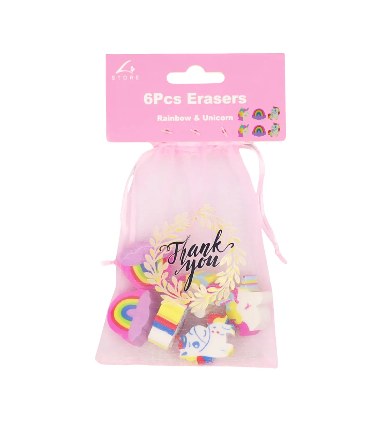 Unicorn Erasers 6pc