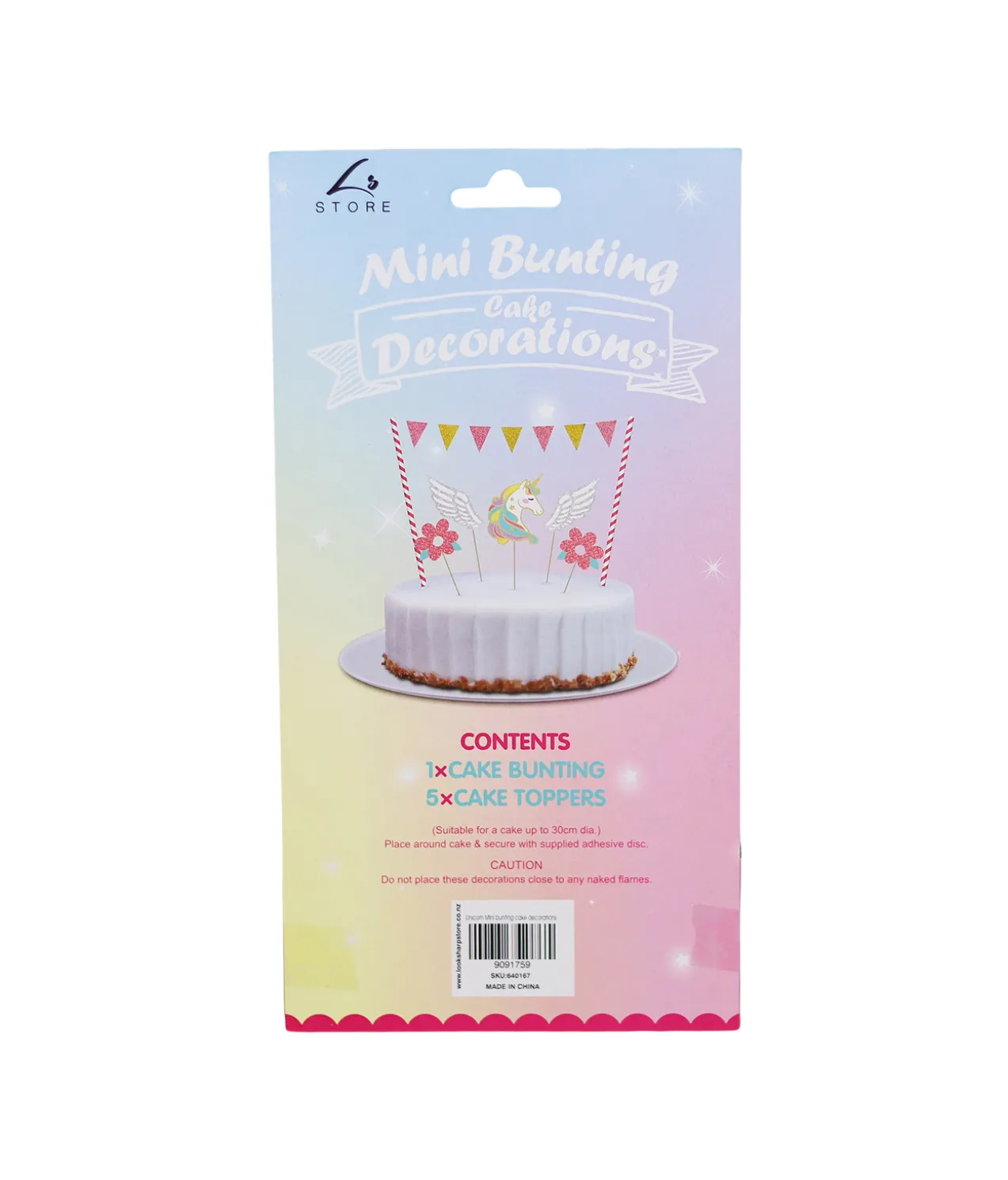 Unicorn Mini Bunting For Cake Decoration